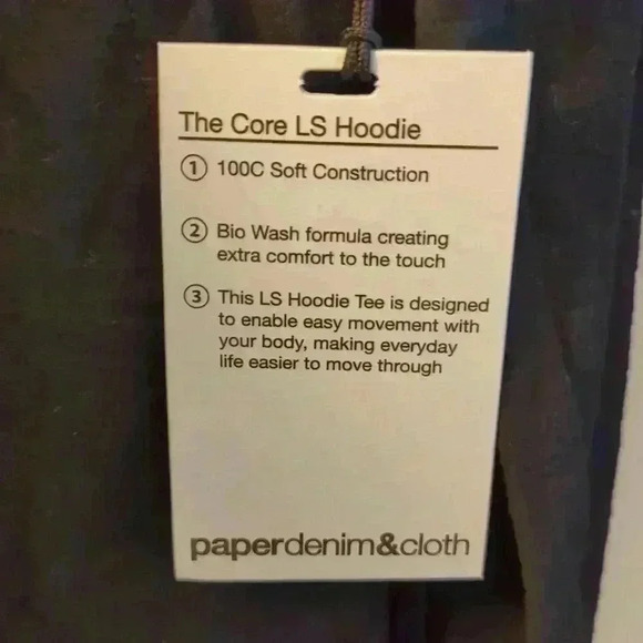 Paper denim & cloth long sleeve shirt with hood, medium black - Picture 4 of 7